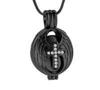 RVHAOODI Collier urn de crémation en cristaux pour les ailes creux anges de plumes en plumes funéraires crémation commémoratives