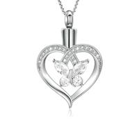 RVHAOODI Colliers d'urn pour cendres Cérification cardiaque Bijoux pour les cendres Savouinage Pendentif pour cendres pour femmes hommes-armatrices bleu