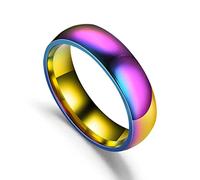 RVHAOODI Couleur en acier inoxydable de 6 mm Anneaux de jointure de couleur argentée pour les anneaux minimalistes pour femmes