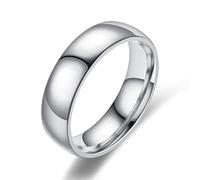 RVHAOODI Couleur en acier inoxydable de 6 mm Anneaux de jointure de couleur argentée pour les anneaux minimalistes pour femmes