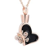 RVHAOODI Crémation bijoux papillon coeur coeur incrustation commémorative Urn Collier pour cendres pour un bien-être en funérailles!