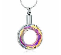 RVHAOODI Crémation des bijoux Urn Collier pour cendres Circle Circle de vie Pendange Mémorial Éternité Société pour femmes hommes
