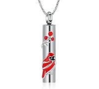 RVHAOODI Cylindre Crémation Bijoux Urn Collier en acier inoxydable Urnes Pendentif For Ashes KeepSake Women Memorial