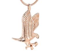 RVHAOODI Eagle Urn Collier Pendant pour Ashes Memorial Jewelry Eternity for Men Women Symbole of Courage and Justice-Rose