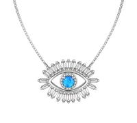 RVHAOODI Eye Silver Blue Eyes Greek Protection avec Opal Charm Bijoux Cadeaux pour hommes femmes