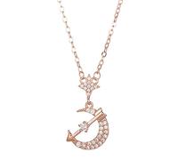 RVHAOODI Ferme de découpe des femmes Eros en zircone zircone argent étoile de la chaîne de clavicule bijoux cadeau de la Saint-Valentin