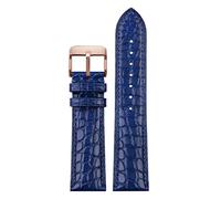 RVHAOODI For luxurious wristband Crocodile strap Soft Blue leather watchband Butterfly Clasp 18 20mm 22mm Men Wrist Band