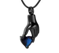 RVHAOODI Hold Hold Crystal Cremation Bijoux pour cendres Pendentif Pendre en acier inoxydable Coeur commémoratif Urn Collier Bijoux pour Ashes-L