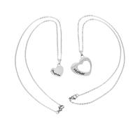 RVHAOODI Lot De 2 Colliers Avec Lettres D'Amour Blanches Pendentifs Asstis En Fme De Cœur En Acier Inoxydable Pour Maman Pour Toujours