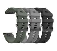 RVHAOODI Lot de 3 bracelets de montre Fenix 5/Fenix 6/Fenix 7 22 mm en silicone souple compatibles avec les bracelets de montre S62/Fenix 5 PLUS