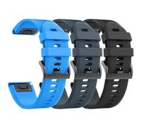 RVHAOODI Lot de 3 bracelets de montre Fenix 5/Fenix 6/Fenix 7 22 mm en silicone souple compatibles avec les bracelets de montre S62/Fenix 5 PLUS