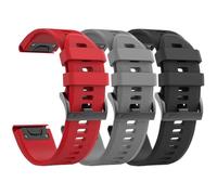RVHAOODI Lot de 3 bracelets de montre Fenix 5/Fenix 6/Fenix 7 22 mm en silicone souple compatibles avec les bracelets de montre S62/Fenix 5 PLUS