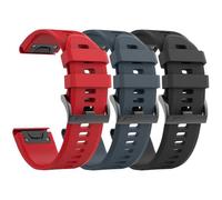 RVHAOODI Lot de 3 bracelets de montre Fenix 5/Fenix 6/Fenix 7 22 mm en silicone souple compatibles avec les bracelets de montre S62/Fenix 5 PLUS