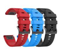 RVHAOODI Lot de 3 bracelets de montre Fenix 5/Fenix 6/Fenix 7 22 mm en silicone souple compatibles avec les bracelets de montre S62/Fenix 5 PLUS