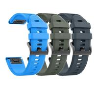RVHAOODI Lot de 3 bracelets de montre Fenix 5/Fenix 6/Fenix 7 22 mm en silicone souple compatibles avec les bracelets de montre S62/Fenix 5 PLUS
