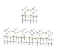 RVHAOODI Lot De 4 Breloques À En Métal En Fme De Croix Décations 3d Pour Fournitures D'art En Strass 60 Pièces X 4