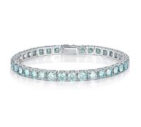 RVHAOODI Moissanite pour D Color Clarity 6-7 pouces S925 STERLING Silver Blue Green Diamond Moisanite Tennis Bracelet