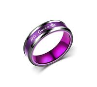 RVHAOODI Nouveau couple sonne son roi sa reine en acier inoxydable pour femmes hommes couronne d'anniversaire romantique de mariage ringards riches