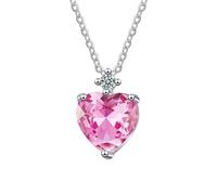 RVHAOODI Nouveau Real Carat Heart Moissanite Pendant Femmes Sterling Silversilver Sparkling Pink Gemstone Wedding Party Fine Decoration Bijoux Accessoires commémoratifs TRENDY Best for Gift