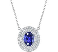 RVHAOODI Pendentif sterling ovale cubique zircone pendentif douze constellations bijoux en pierre de naissance pour les filles