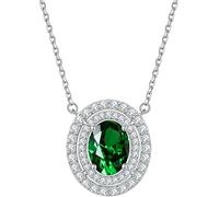 RVHAOODI Pendentif sterling ovale en zircone cubique pendentif douze constellations bijoux en pierre de naissance pour les filles