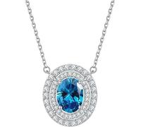 RVHAOODI Pendentif sterling ovale en zircone cubique pendentif douze constellations bijoux en pierre de naissance pour les filles