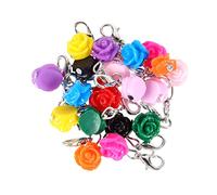 RVHAOODI Pendentifs Plastique Rose à Resst Accessoires de DIY Multicoles Lot pour Créations de Colliers et Boucles eilles