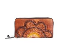 RVHAOODI Portefeuille en Cuir véritable pour Femme, Pochette de Grande capacité, Porte-Carte de crédit, Pochette en gaufrage Vintage (Couleur : C)