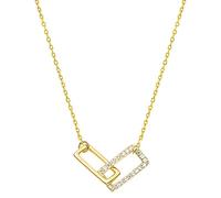 RVHAOODI Pour les femmes, la personnalité du collier de zircone carré simple/argent, des cadeaux en argent, des bijoux de chaîne de clavicule élégante 2 PCS