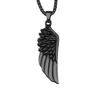 RVHAOODI Punk Hiphop Angel Wing Collier pour femmes hommes, colliers d'aile plaqués - Collier d'anges nordiques celtiques, colliers d'ange pour hommes Saint-Valentin S