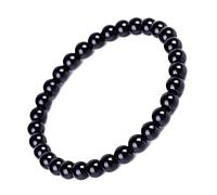 RVHAOODI S, perles d'obsidienne naturelle, 8 mm Black Stone Beads Pendants Bracles, Reiki Elastic Reiki Bijoux pour hommes femmes