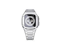 RVHAOODI Sangle de boîtier en acier inoxydable pour bande 45 mm 44 mm Série 8 7 6 SE 5 4 IWATCH BANDE 45 mm Accessoires de couverture de protection