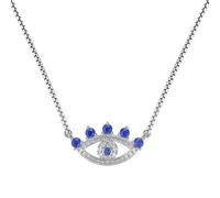 RVHAOODI Sapphire Eye Silver Chain Blue CZ Dchoker Demon Bijoux pour femmes