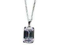 RVHAOODI Sterling Emerald Moissanite Gemstone Wedding 8 * 12 mm Collier pendu des bijoux