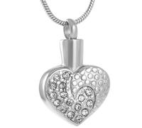 RVHAOODI Tenez des colliers urne de crémation de cristal multicolore Vous pouvez mettre des cendres - Gravy Bijoux commémoratif pour les femmes-blanc en pierre blanche
