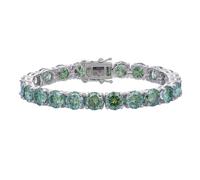 RVHAOODI Tennis Moisanite 3-6,5 mm D Couleur Bleu Green Diamond S925 STERLING Silver Moissanite pour 6-9 pouces