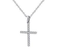RVHAOODI Zircon Cross for Women Silver Charm Crucifix Cadeaux chrétiens