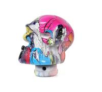 RVIFY Couvercle de pommeau de levier de vitesse manuel universel, tête de mort méchante, pommeau de levier de vitesse de voiture(Pink)