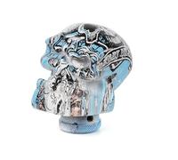 RVIFY Couvercle de pommeau de levier de vitesse manuel universel, tête de mort méchante, pommeau de levier de vitesse de voiture(Blue)