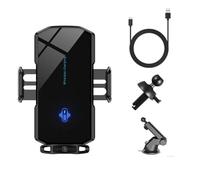 RVIFY Montages intérieurs Support de Chargeur sans Fil à Ventouse pour Voiture, capteur Tactile pour 11 12 13 14 Pro Max, Support de téléphone magnétique Attache Voiture Pare-Brise(Black with Sucker)