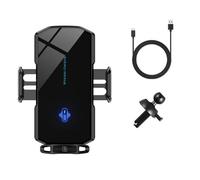 RVIFY Montages intérieurs Support de Chargeur sans Fil à Ventouse pour Voiture, capteur Tactile pour 11 12 13 14 Pro Max, Support de téléphone magnétique Attache Voiture Pare-Brise(Black Vents)