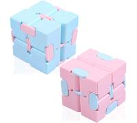 RVKAL-2Pcs Fidget Infinity Cube Décompression Jouet Cube De L'Infini,Kill Time,Infinite Cube,Stress De Jouet De Doigt De Fidget Et Soulagement D'Inquiétude Pour Le Personnel De Bureau,Rose/Bleu