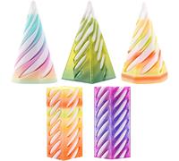 RVKAL-3D Imprimé Spiral Cone Fidget Toy 5 Pièces Jouet Fidget En Spirale Imprimé En 3D De Haute Précision Combination Rotating Pyramid Objet Anti Stress Impossible Pyramide Traversant Sculpture Pour