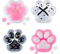 RVKAL-4Pcs Squishy Patte De Chat,Jouet À Presser En Forme De Patte De Chat,Jouets Sensoriels Doux,Jouets Anti-Anxiété À Presser,Nouveau Jouet En Silicone Squeeze Pour Soulager L'Anxiété