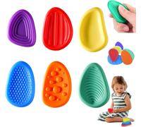 RVKAL-6 Pièces Jouets Sensoriels En Pierre,Fidget Jouets,Jouet En Pierre D'Inquiétude Avec Texture Douce,Jouet Social Émotionnel,Étudiants Jouet Relaxant Contre Le Stress