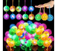 RVKAL-Balles Anti Stress Enfants Puffer,Balle Hérisson Clignotante,Boules Hérisson Led,Balles Sensorielles Souples Texturées,Caoutchouc Clignotant,Balle À Pointes Avec Lumière Led,Jouets Balle De Jeu