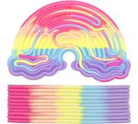RVKAL-Silice Sensory Activity Board Planche Sensorielle Double Face Activité Sensorielle Boardt Convient Pour La Sédation Le Tdah Et L'Autisme Avec 11 Cordes Cadeau Pour Les Enfants (Arc-En-Ciel)