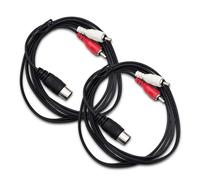 Rvluw Lot de 2 adaptateurs de câble audio, DIN mâle vers 2 RCA femelles, câble adaptateur audio 5 broches DIN vers RCA, câble audio stéréo de 1,5 m pour la connexion avec d'anciens appareils audio
