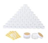 RVLZKCPG 60 Pièces Conteneur Cosmétique Vide, Pots Cosmétiques de 5ml, Contenants Mini de en Plastique avec 6 Spatule et 3 Étiquettes Autocollantes pour les Crèmes, les Lotions et les Baumes à Lèvres
