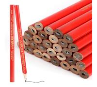 RVLZKCPG Lot de 30 crayons de charpentier ovales - 175 mm - Rouge - Pour chantier, chantier, dessiner, marquer